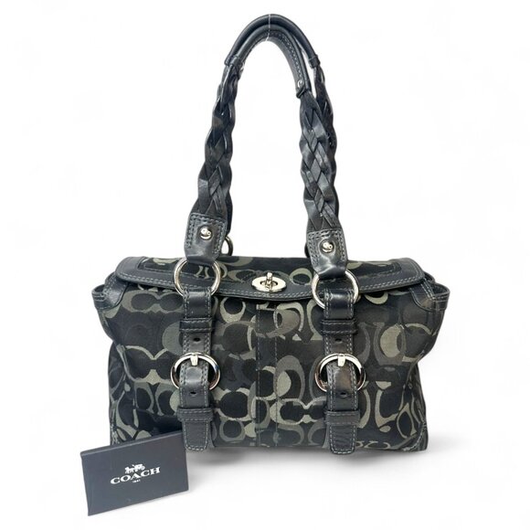 Coach Chelsea Optic Signature Jacquard Leather Shoulder Bag - Picture 1 of 10